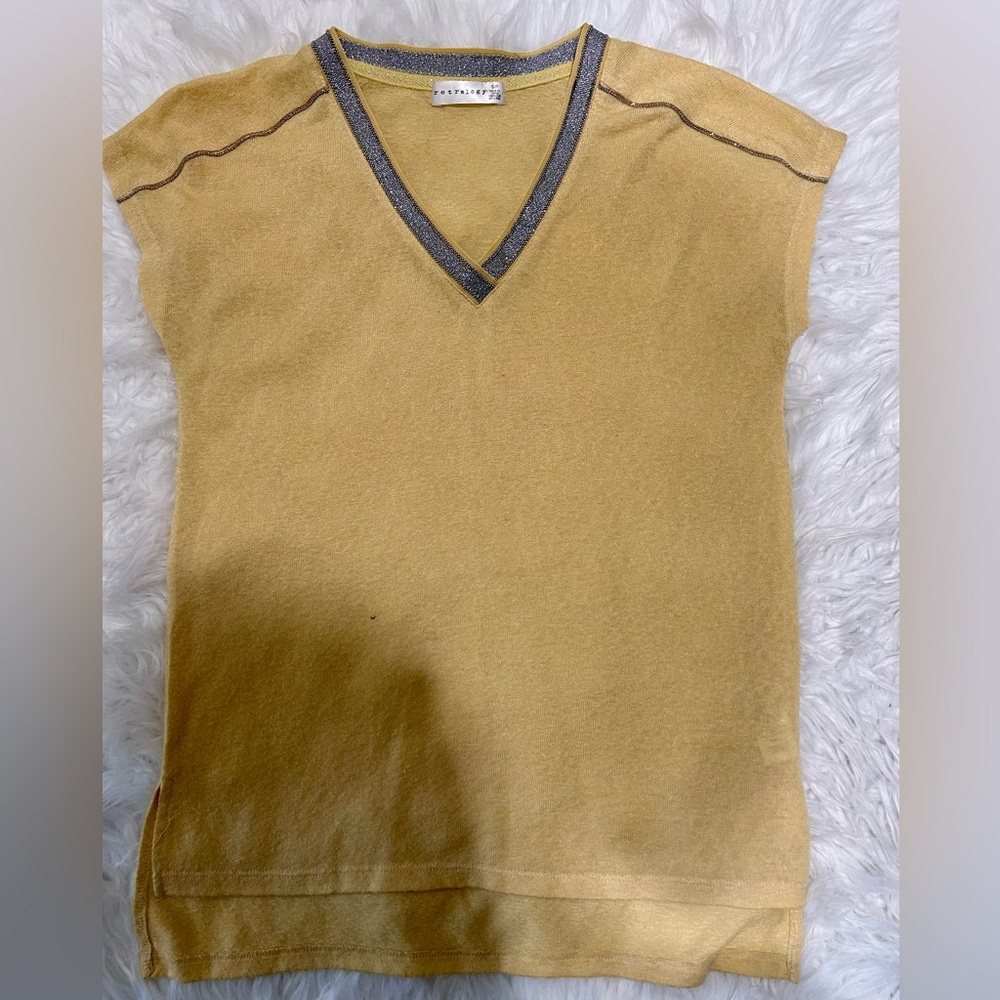Kids V-Neck Tan Shirt
